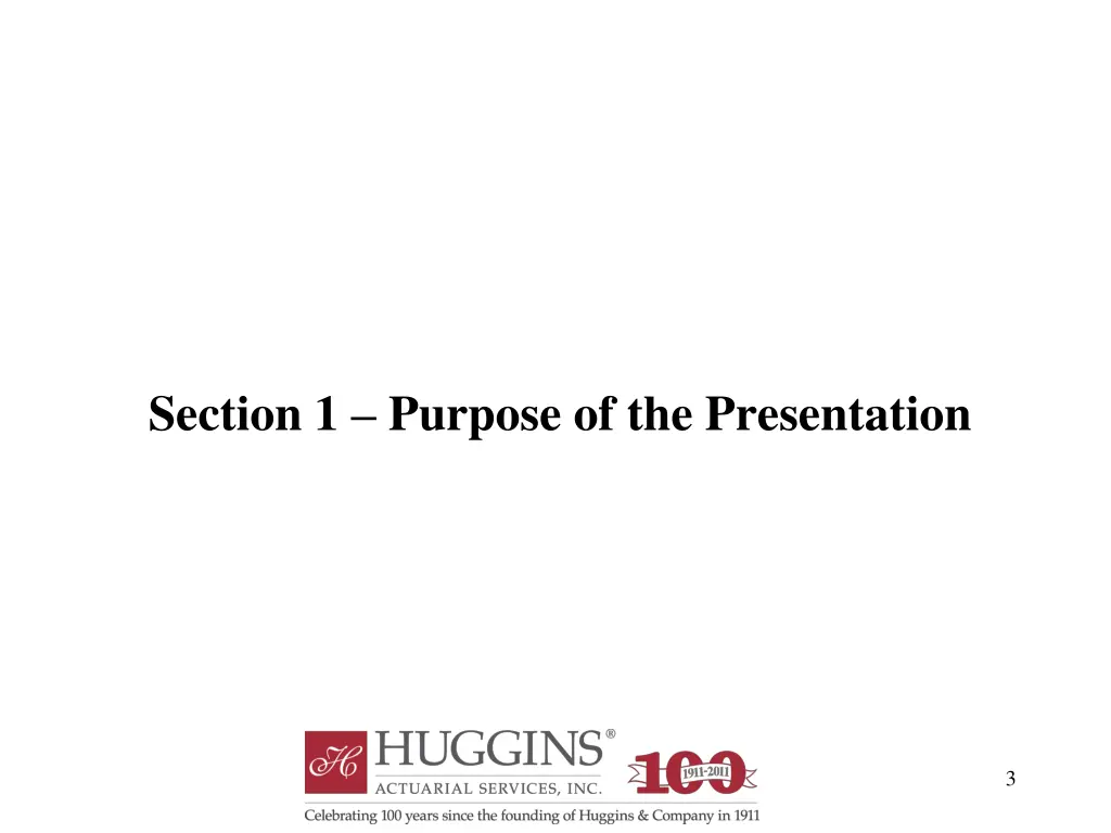 section 1 purpose of the presentation