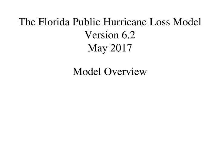 the florida public hurricane loss model version