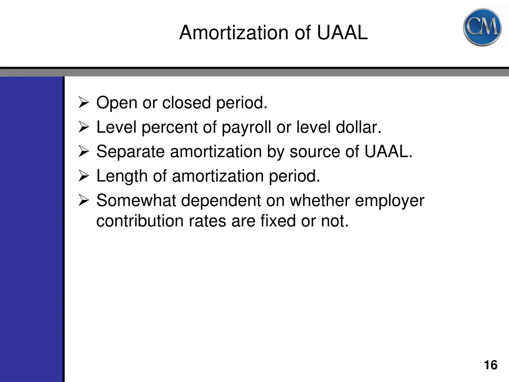 amortization of uaal