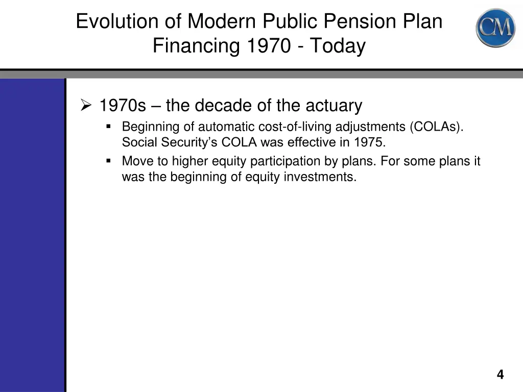 evolution of modern public pension plan financing