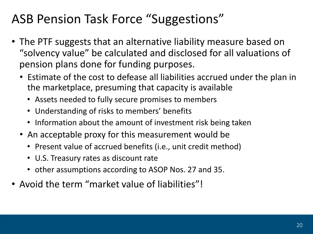 asb pension task force suggestions