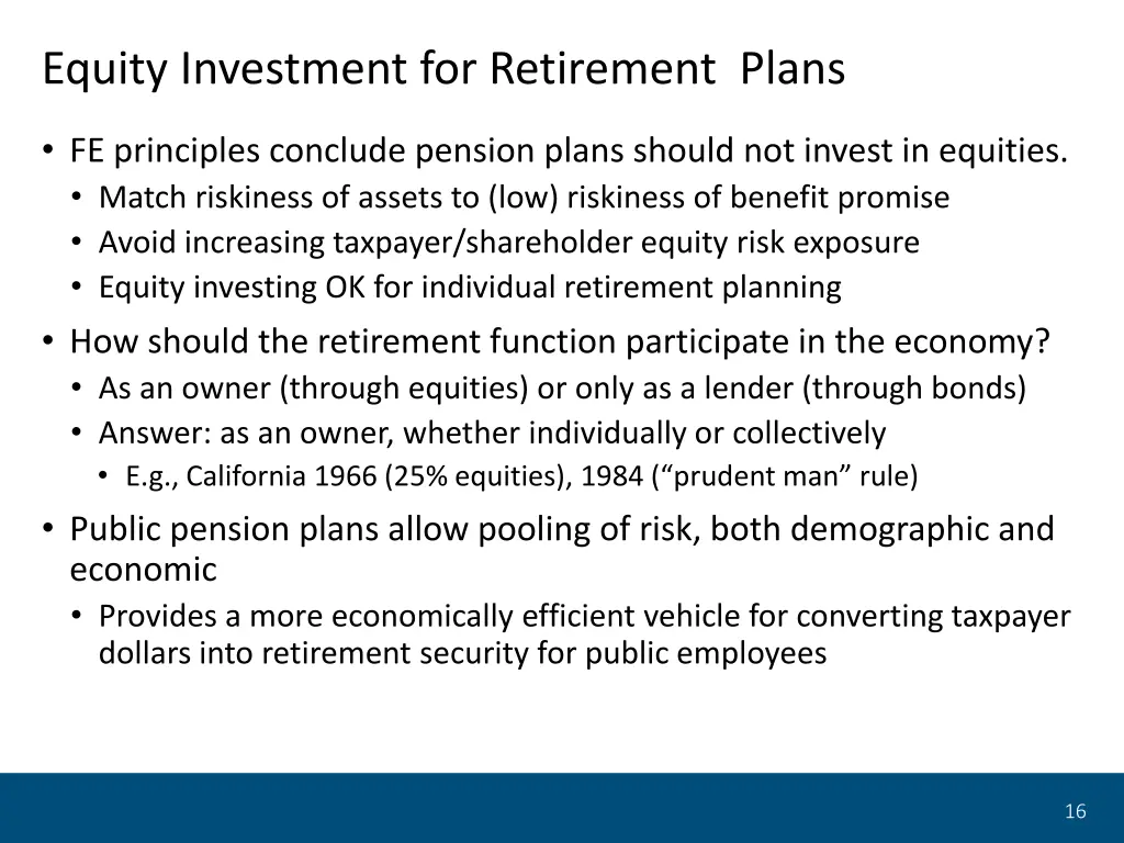 equity investment for retirement plans