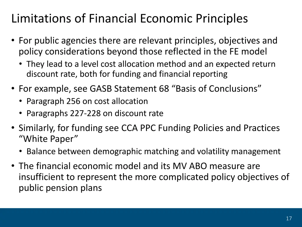 limitations of financial economic principles