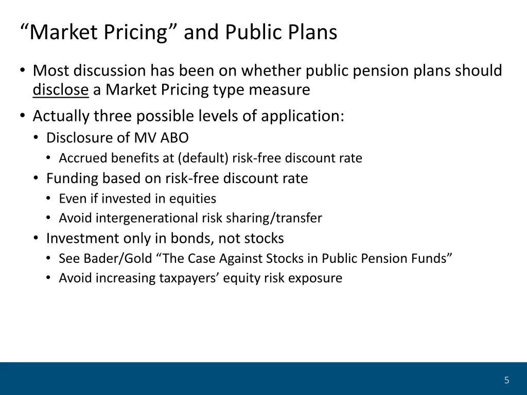 market pricing and public plans