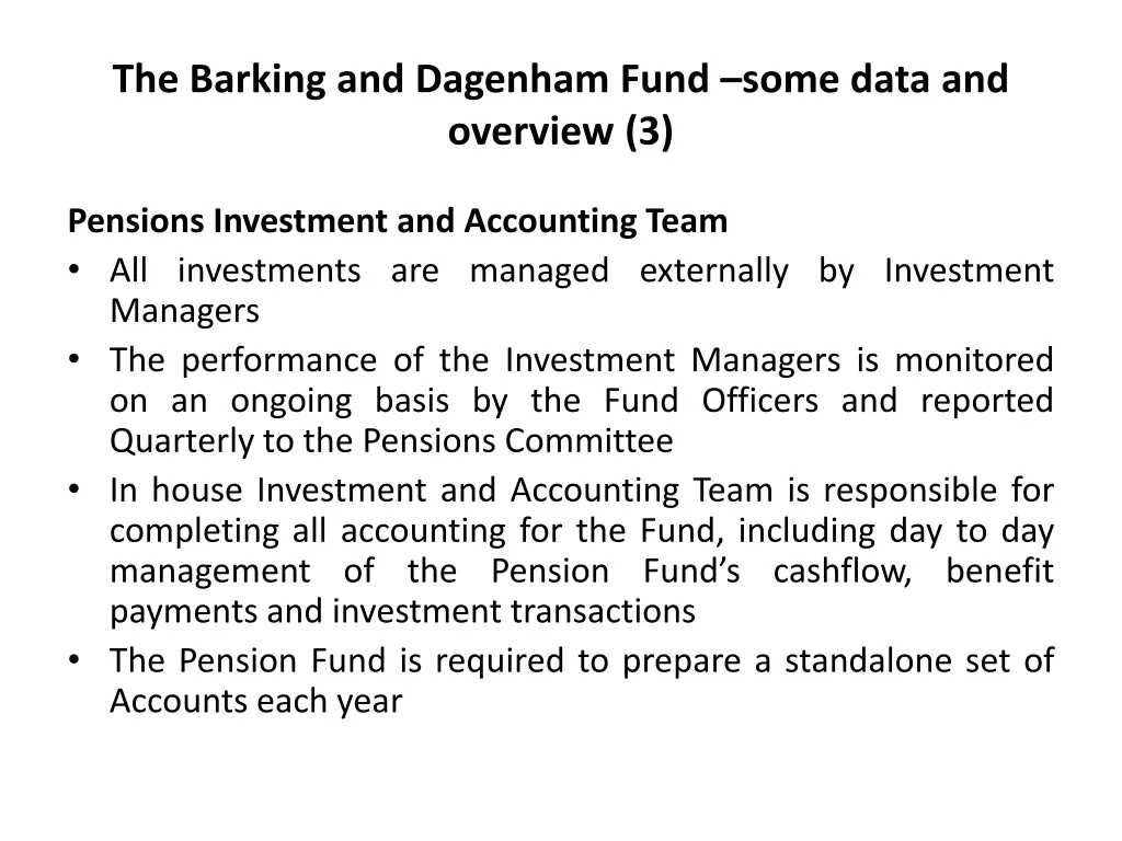 the barking and dagenham fund some data 2