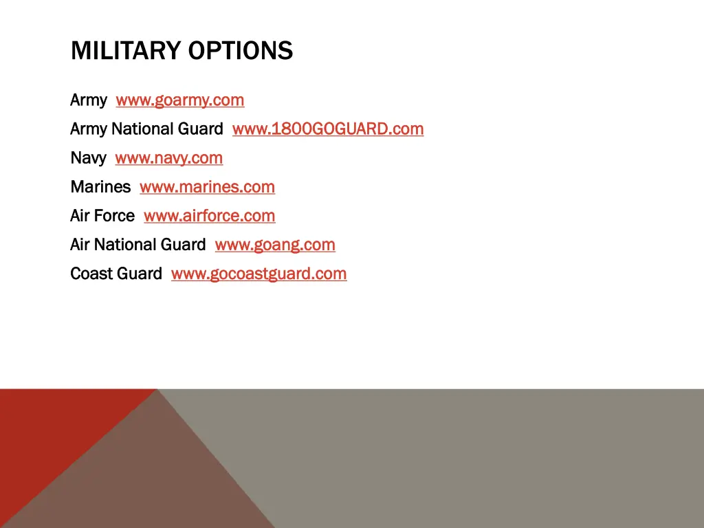 military options