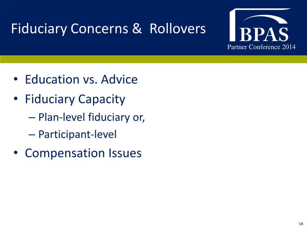 fiduciary concerns rollovers