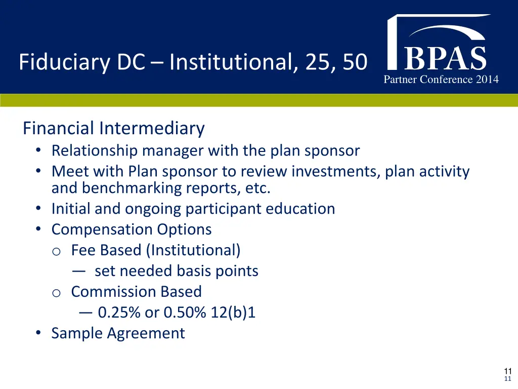 fiduciary dc institutional 25 50 1