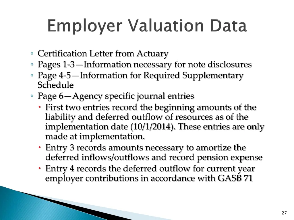 certification letter from actuary pages