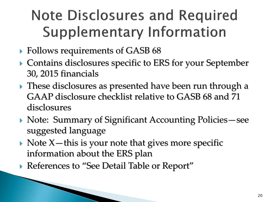 follows requirements of gasb 68