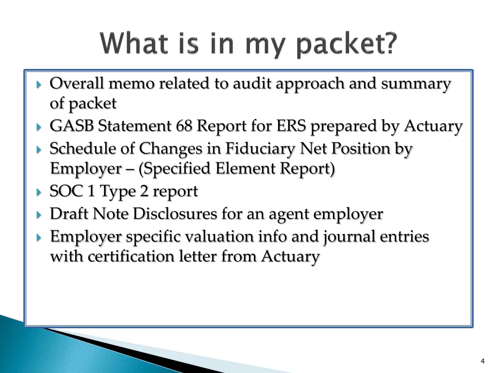 overall memo related to audit approach