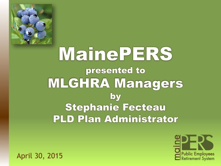 mainepers presented to mlghra managers