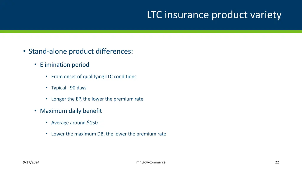 ltc insurance product variety