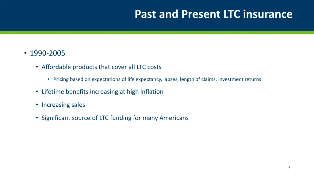 past and present ltc insurance