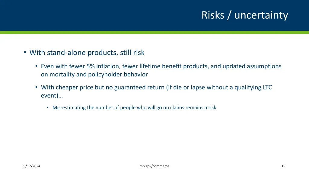 risks uncertainty