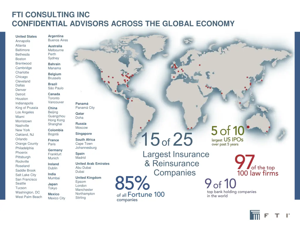 fti consulting inc confidential advisors across