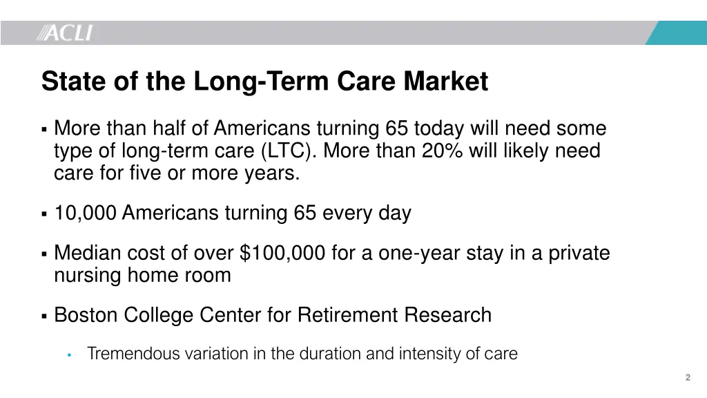 state of the long term care market