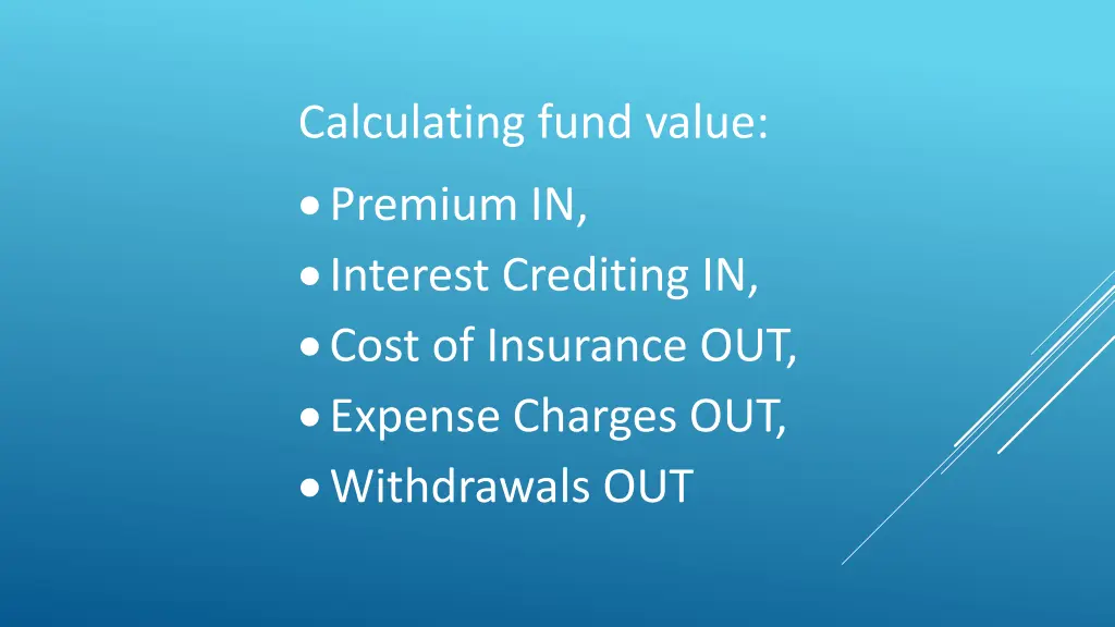 calculating fund value premium in interest