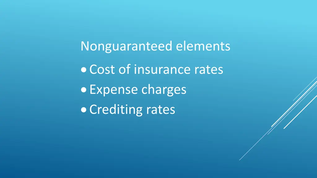 nonguaranteed elements cost of insurance rates