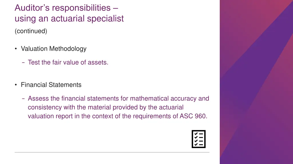 auditor s responsibilities using an actuarial 1