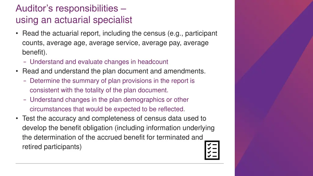 auditor s responsibilities using an actuarial