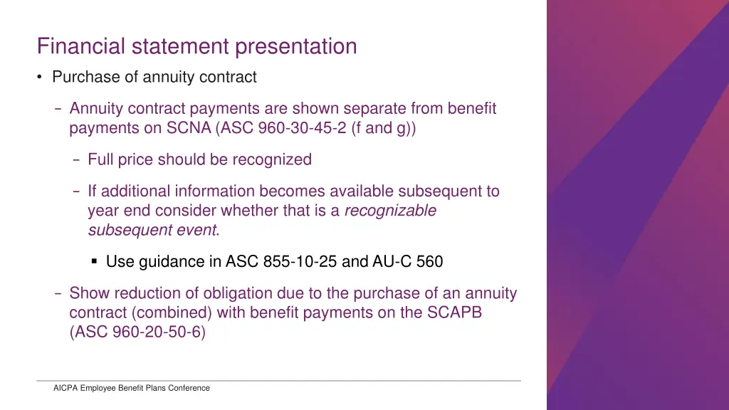 financial statement presentation