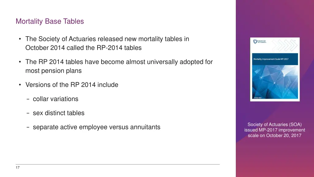 mortality base tables