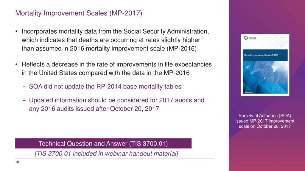 mortality improvement scales mp 2017