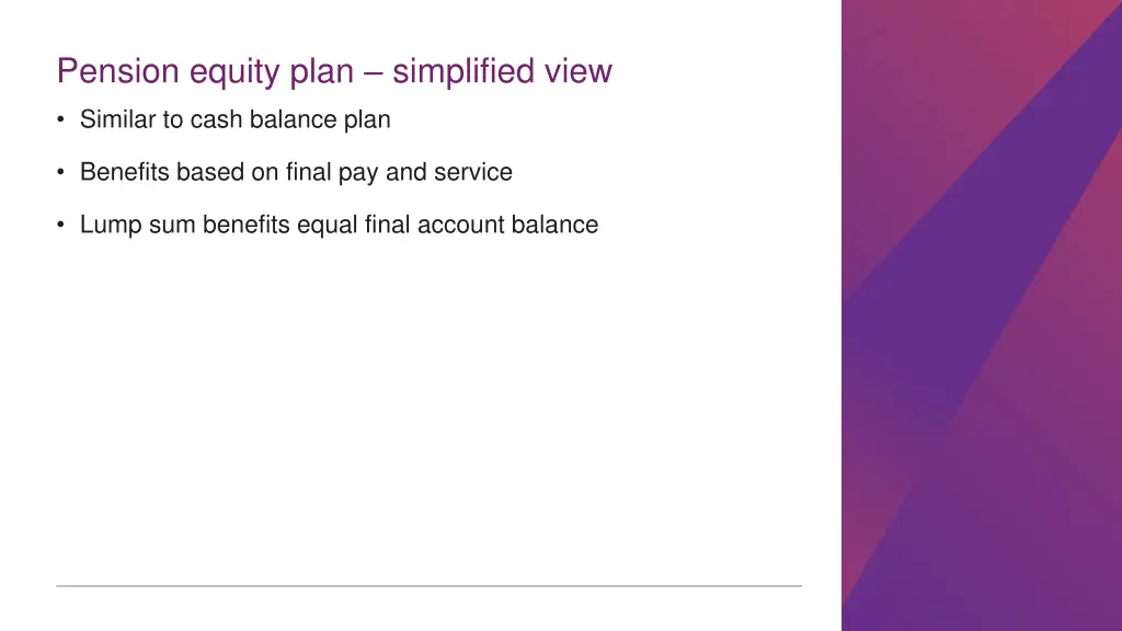 pension equity plan simplified view