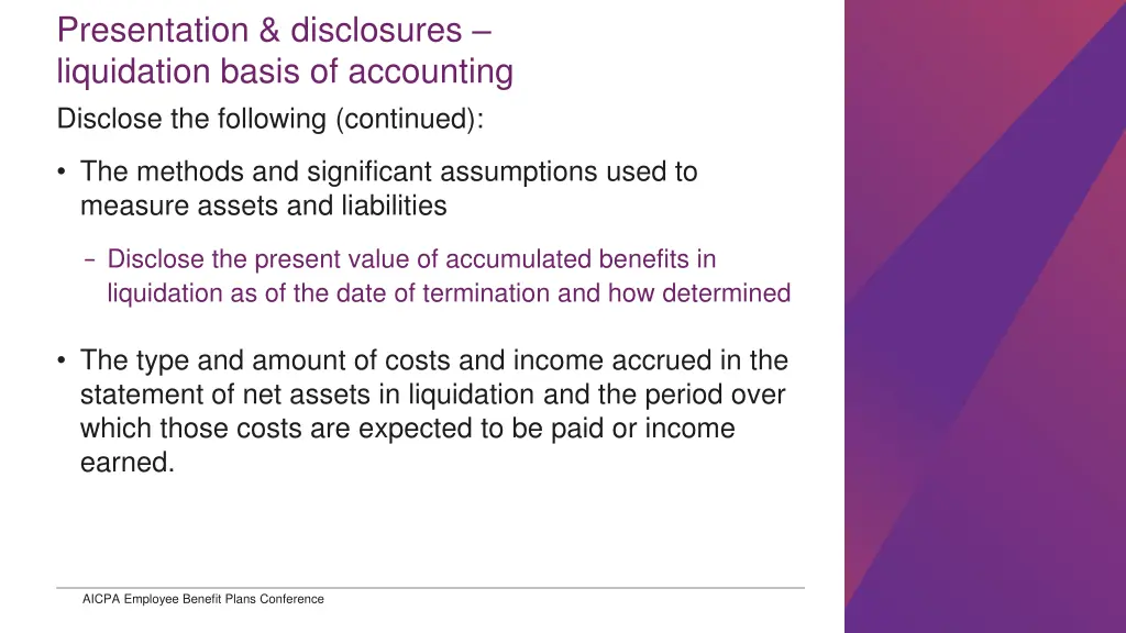 presentation disclosures liquidation basis 2