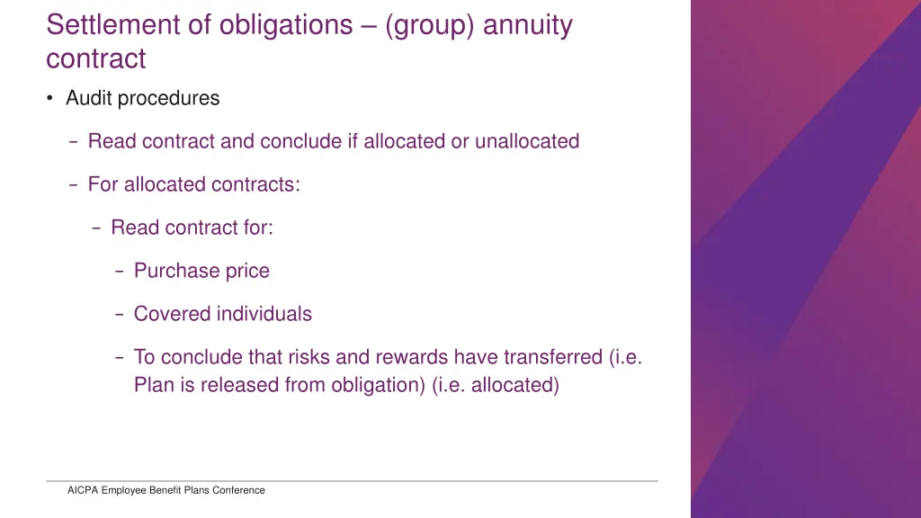 settlement of obligations group annuity contract