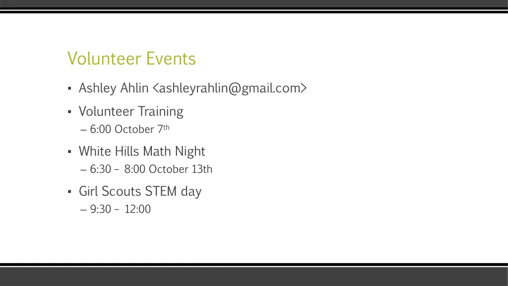 volunteer events