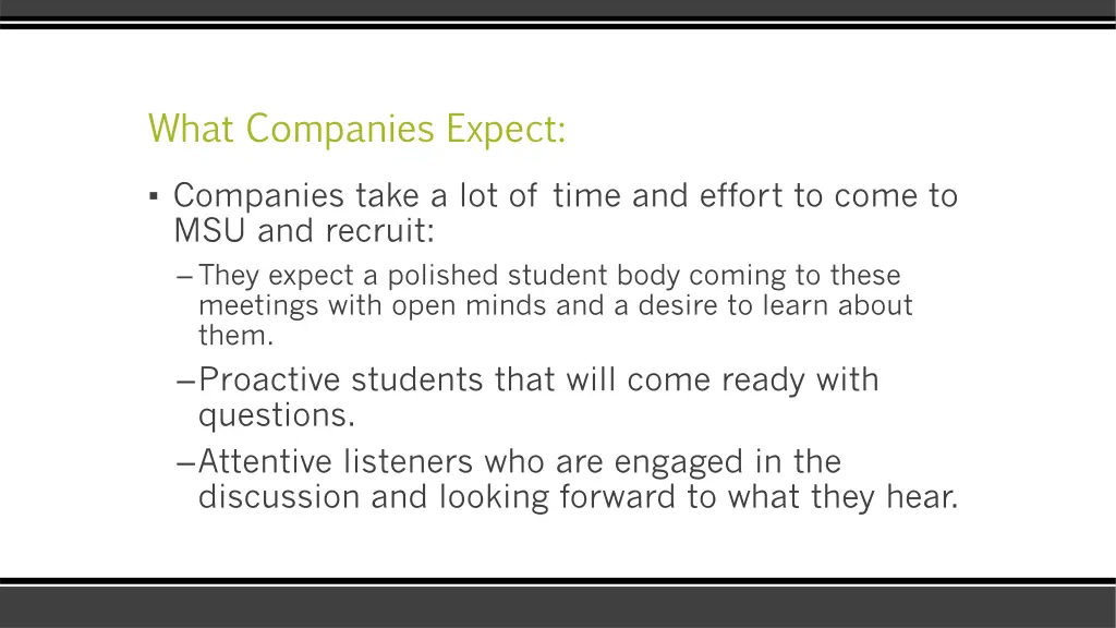 what companies expect