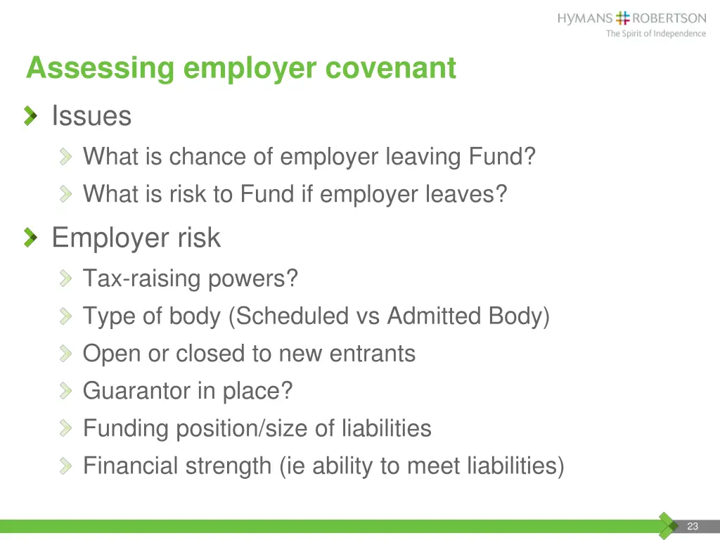 assessing employer covenant issues what is chance