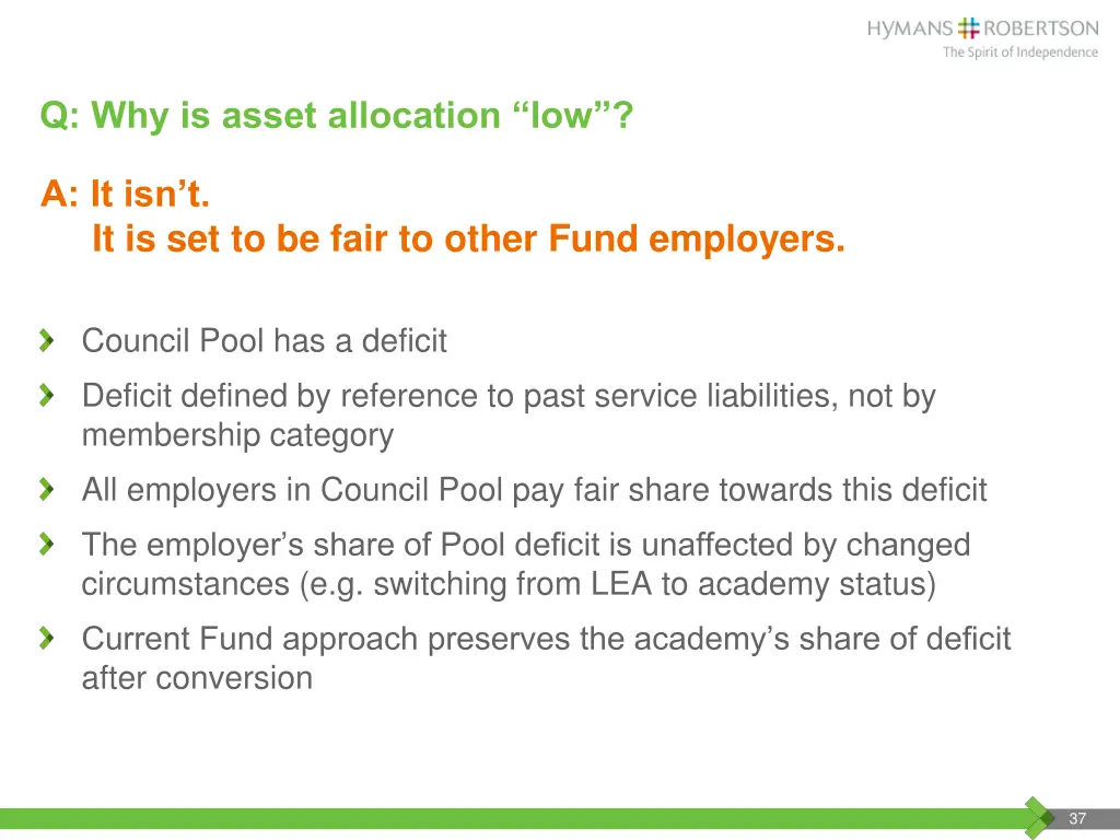 q why is asset allocation low