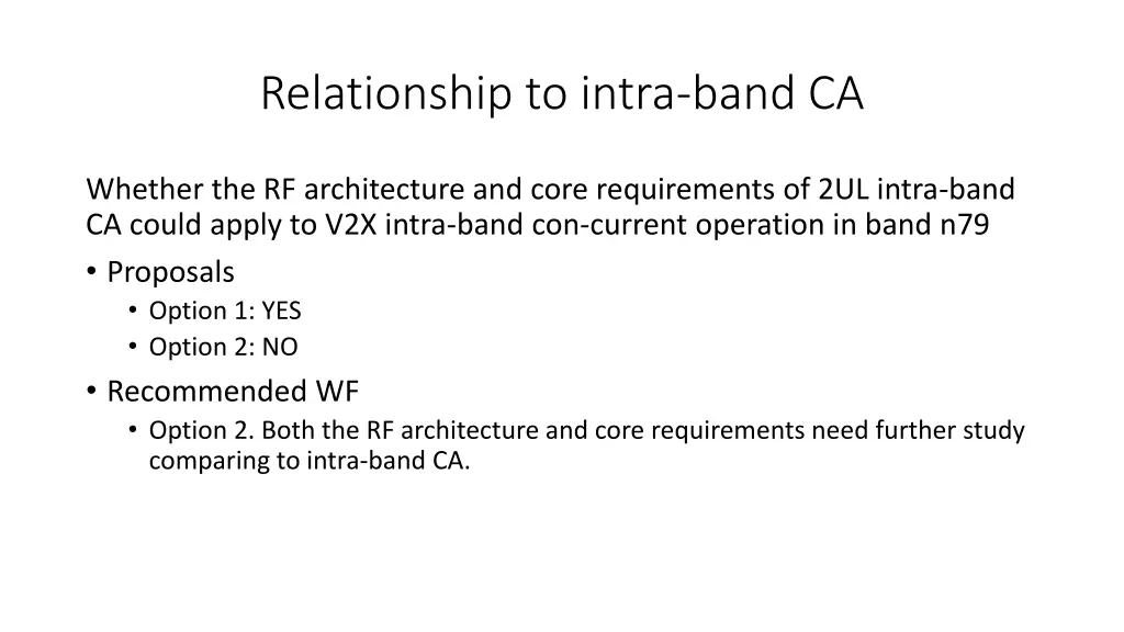 relationship to intra band ca