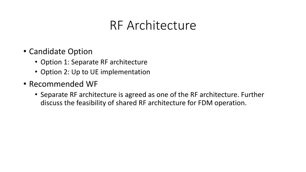 rf architecture