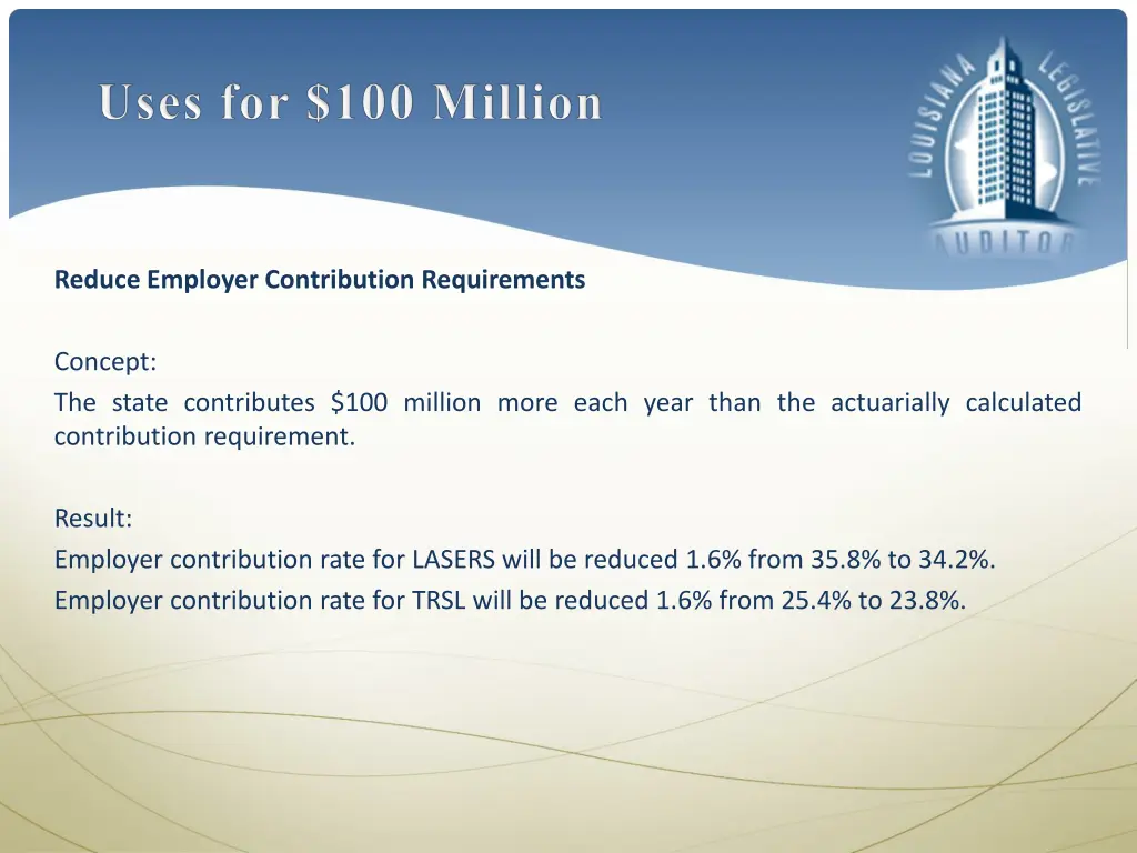 reduce employer contribution requirements