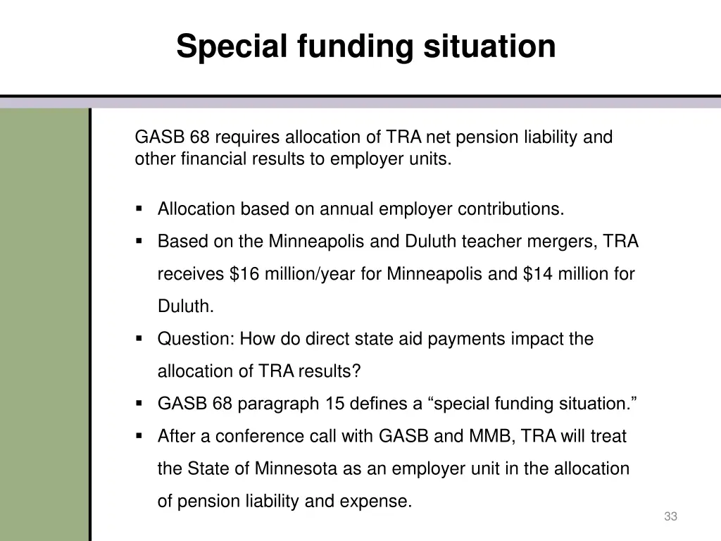 special funding situation