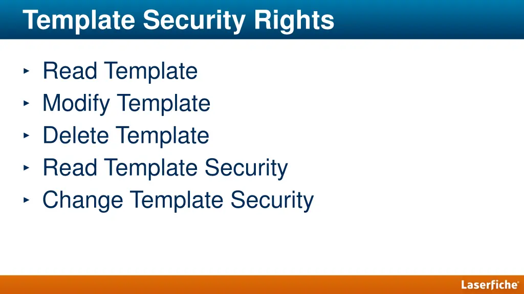 template security rights