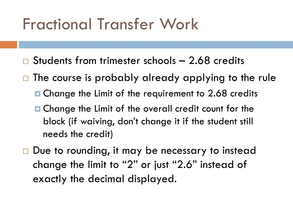 fractional transfer work