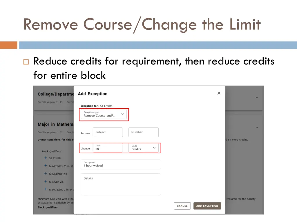 remove course change the limit 2