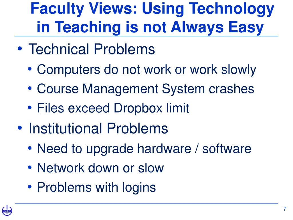 faculty views using technology in teaching