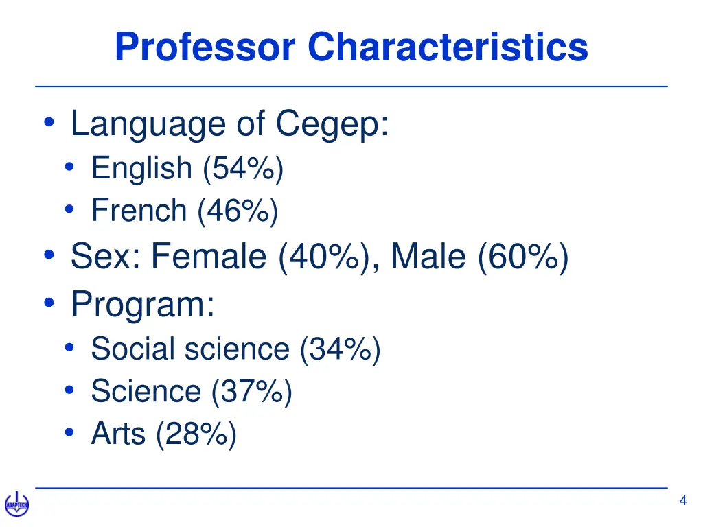 professor characteristics