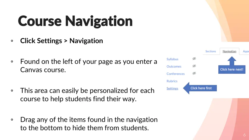 course navigation course navigation