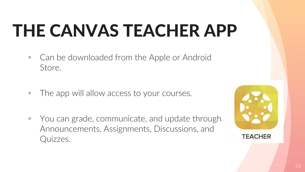 the canvas teacher app