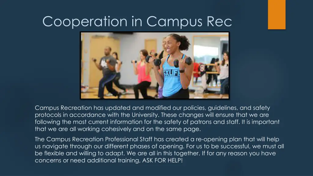 cooperation in campus rec