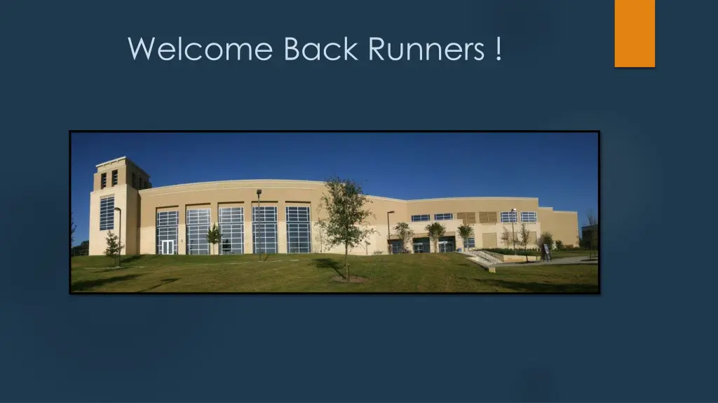 welcome back runners