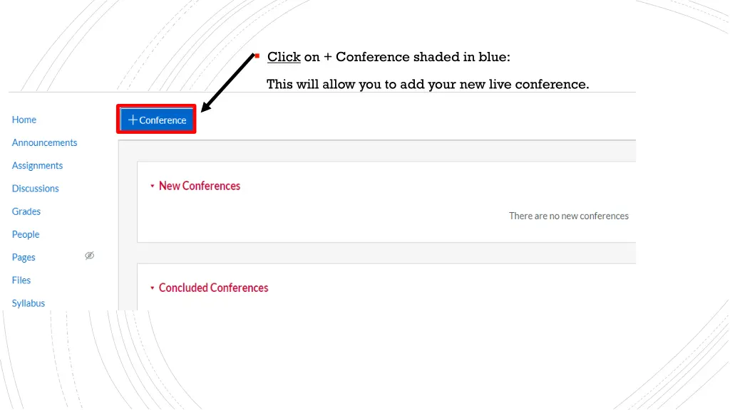 click on conference shaded in blue