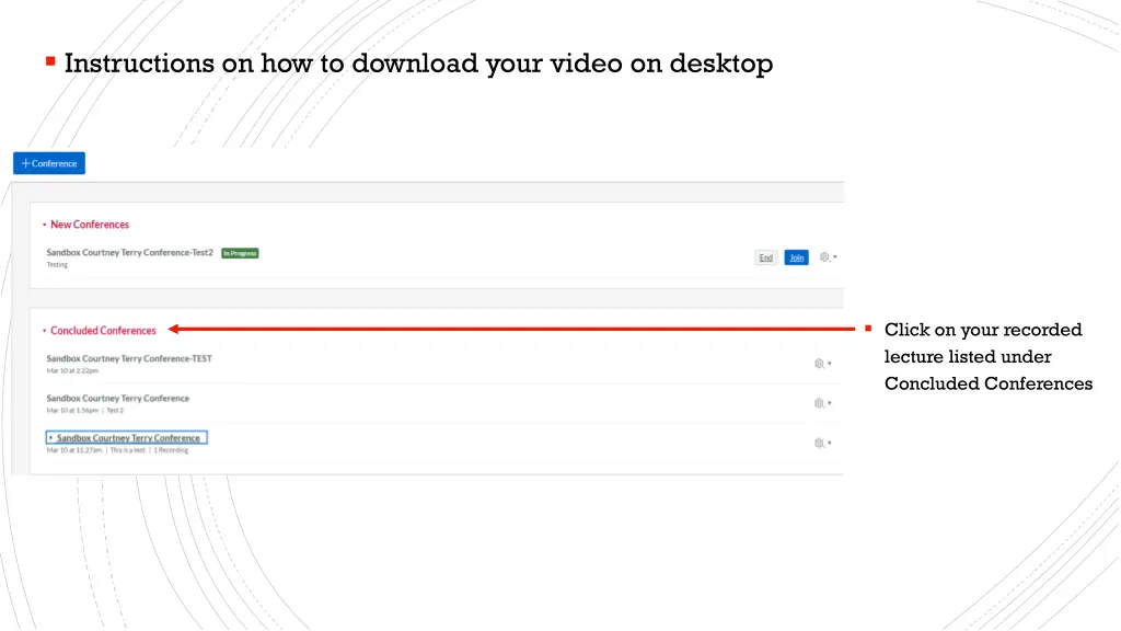 instructions on how to download your video